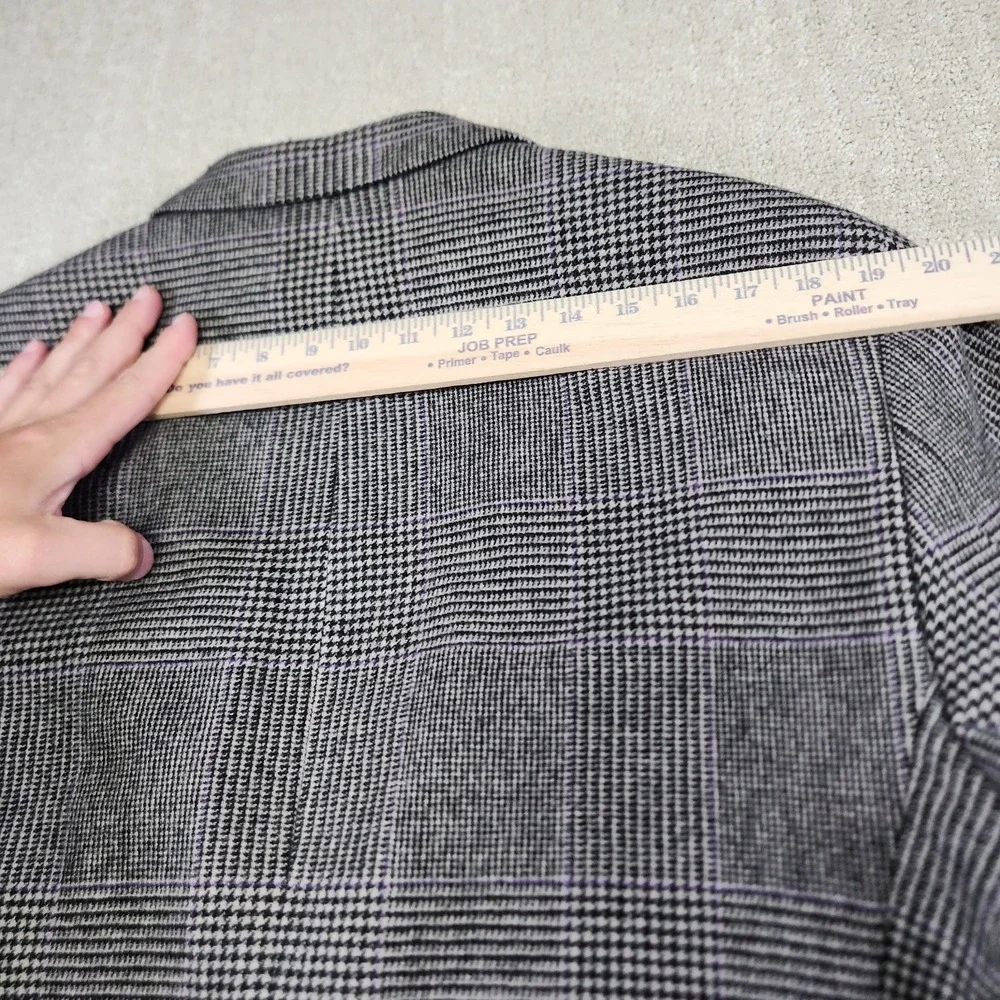 Vintage Ralph Lauren Blazer Men 44L Glen Plaid Tweed Sport Coat Wool Gray
